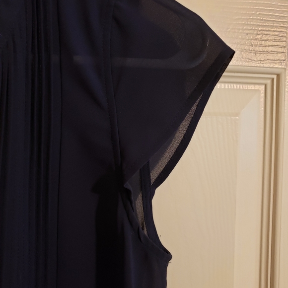 2/$20 Petite Sheer Pleated Cap Sleeve Top - Picture 7 of 12